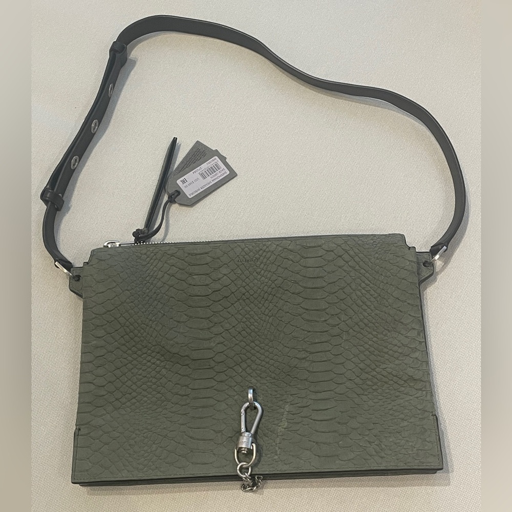 NWT Allsaints Sheringham Shoulder Bag in Sage Green - Picture 4 of 10